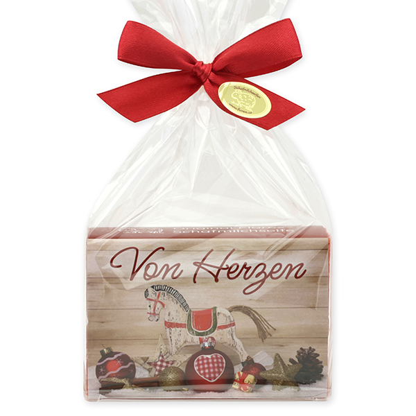 Sheep milk soap 150g in a cellophane "Von Herzen", Pomegranate 