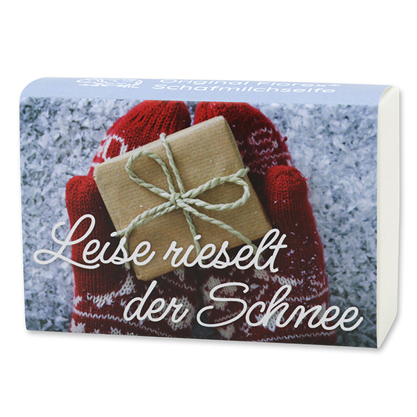 Sheep milk soap 150g "Leise rieselt der Schnee", Christmas rose white 