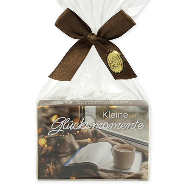 Sheep milk soap 150g in a cellophane "Kleine Glücksmomente", Swiss pine 