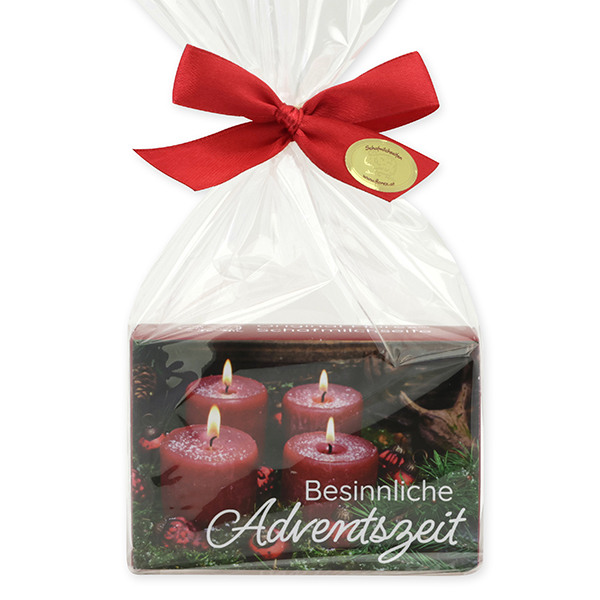 Sheep milk soap 150g in a cellophane "Besinnliche Adventszeit", Winter magic 