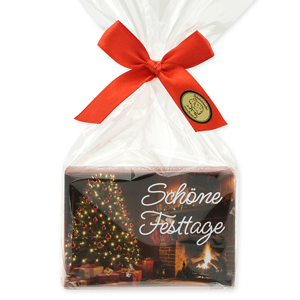 Sheep milk soap 150g in a cellophane "Schöne Festtage", Pomegranate 