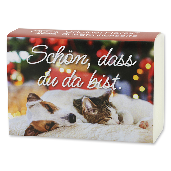 Schafmilchseife eckig 150g "Schön, dass du da bist", Classic 