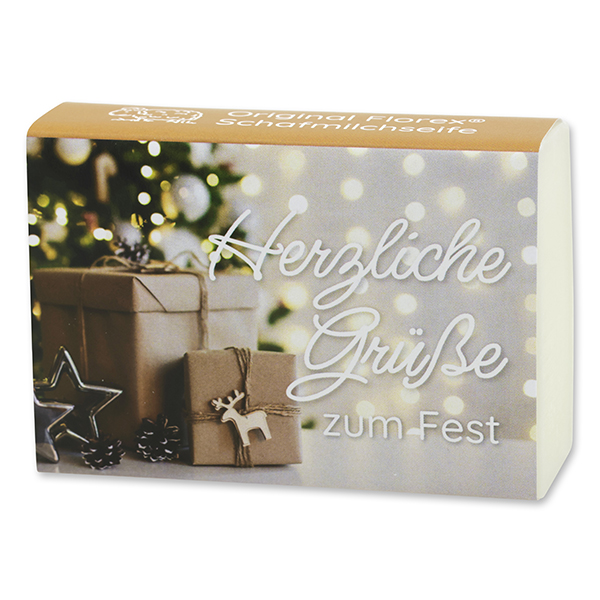 Schafmilchseife eckig 150g "Herzliche Grüße zum Fest", Classic 