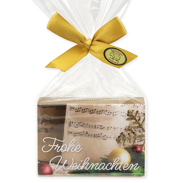 Sheep milk soap 150g in a cellophane "Frohe Weihnachten", Classic 