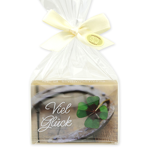 Sheep milk soap 150g in a cellophane "Viel Glück", Classic 