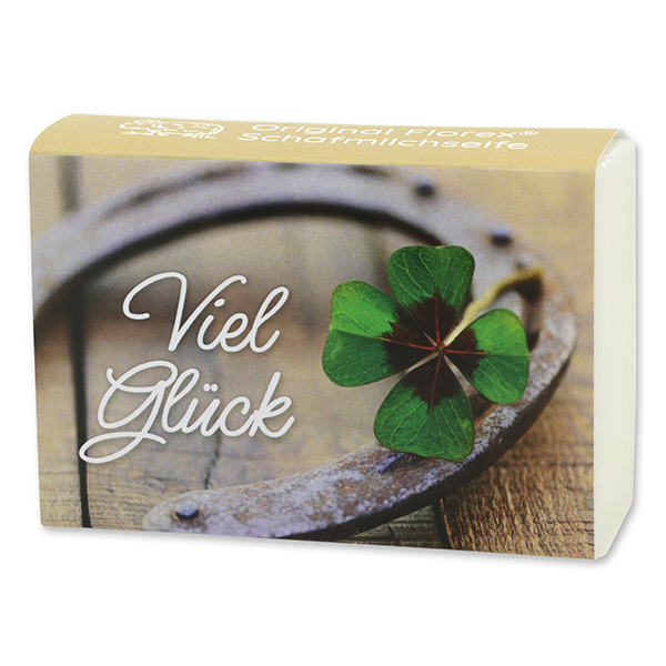 Schafmilchseife eckig 150g "Viel Glück", Classic 