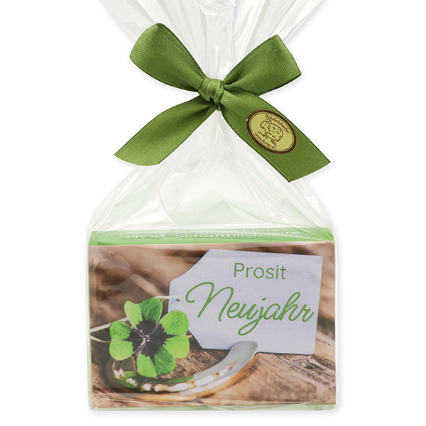 Sheep milk soap 150g in a cellophane "Prosit Neujahr", Verbena 