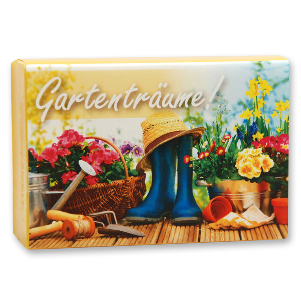 Schafmilchseife eckig 150g "Gartenträume", Honig 