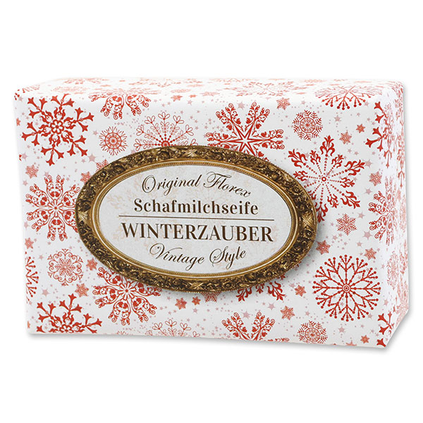 Sheep milk soap 150g "Vintage motif 208", Winter magic 