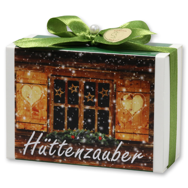 Schafmilchseife eckig 150g in Schachtel "Hüttenzauber", Eisenkraut 