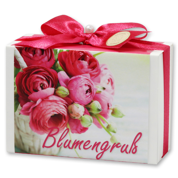 Sheep milk soap 150g in a box "Blumengruß", Lotus 