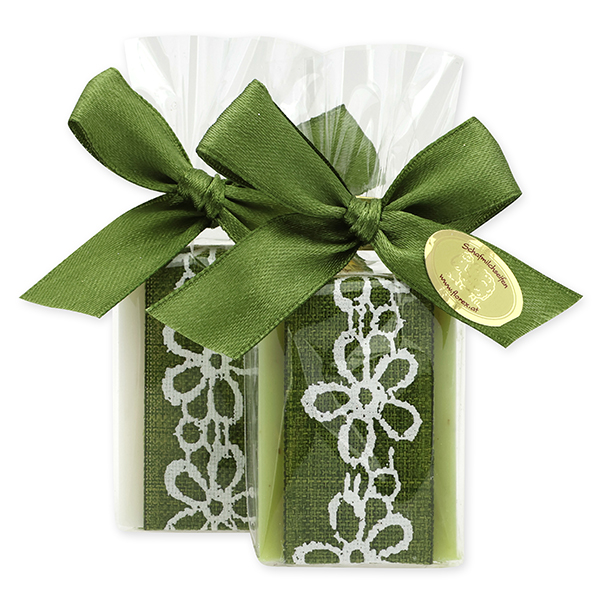 Sheep milk guest soap 25g decorated with a flower ribbon in a cellophane, Classic/verbena 