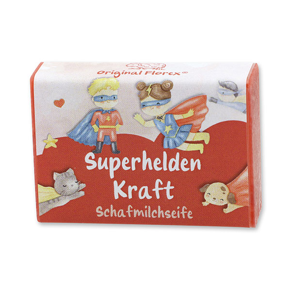 Schafmilchseife eckig 25g "Superhelden Kraft", Beerentraum 