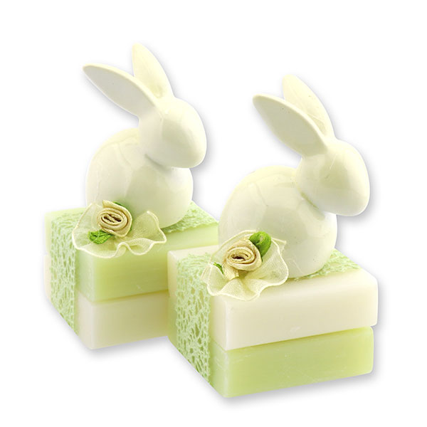 Sheep milk soap 2x35g decorated with a rabbit, Classic/meadow flower 