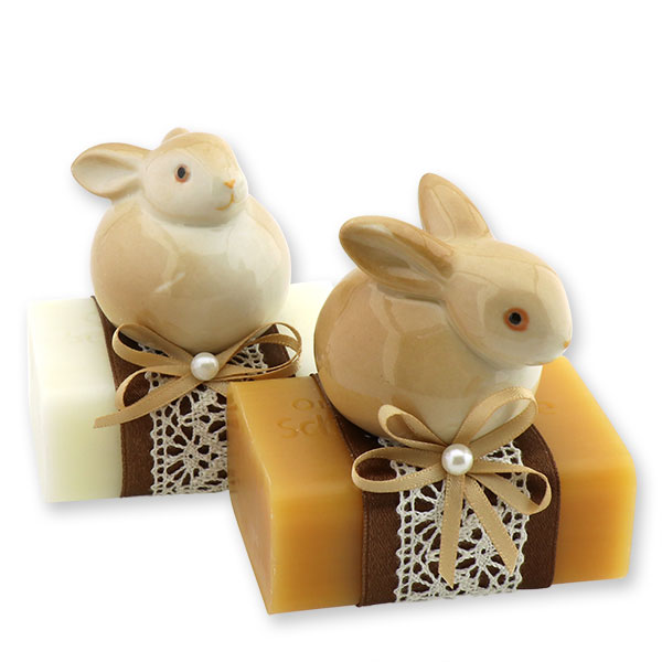 Sheep milk soap 100g decorated with a rabbit, Classic/quince 