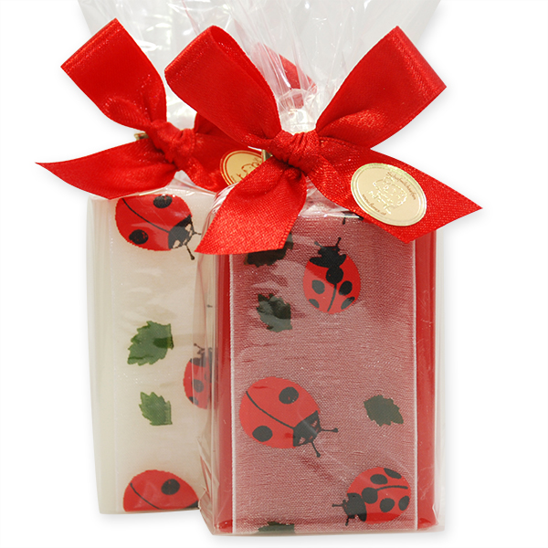 Sheep milk soap 100g, decorated with a ribbon, Classic/rose 