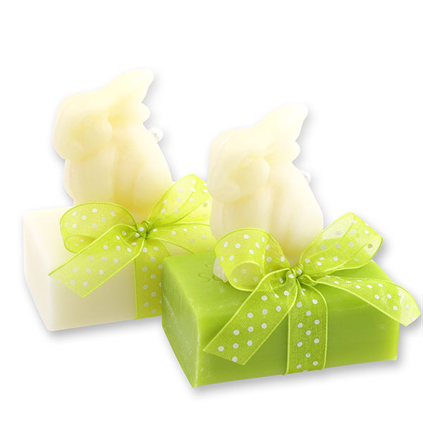 Sheep milk soap 100g, decorated with a rabbit 40g, Classic/pear 