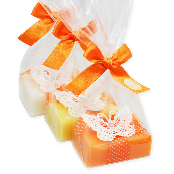 Sheep milk soap 100g, decorated with a butterfly in a cellophane, sorted 