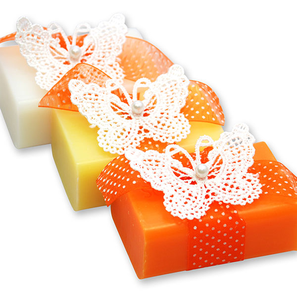 Sheep milk soap 100g, decorated with a butterfly, sorted 