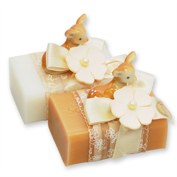 Sheep milk soap 100g, decorated with a fawn, Classic/quince 