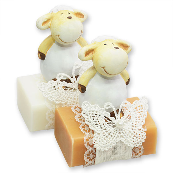 Sheep milk soap 100g, decorated with a sheep, Classic/quince 