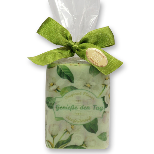 Sheep milk soap 100g in a cellophane bag "Genieße den Tag", Verbena 