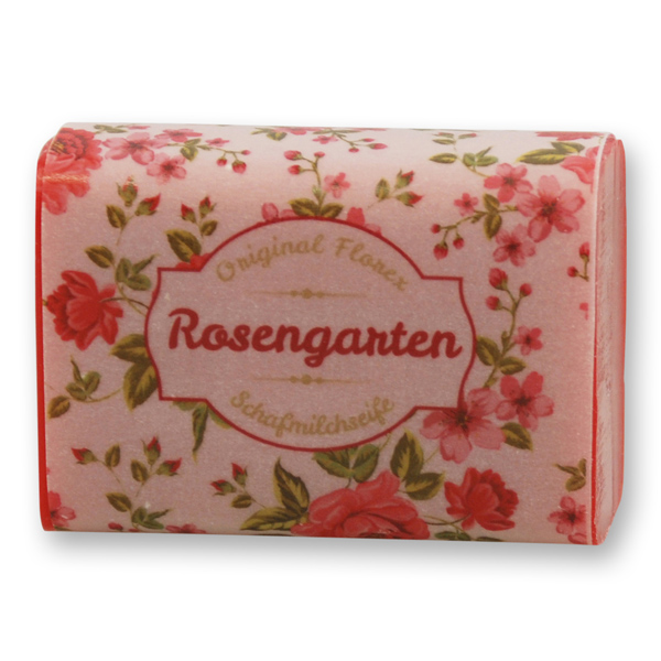 Sheep milk soap 100g "Rosengarten", Rose 