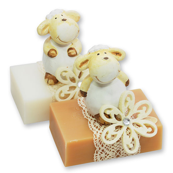 Sheep milk soap 150g, decorated with a sheep, Classic/quince 