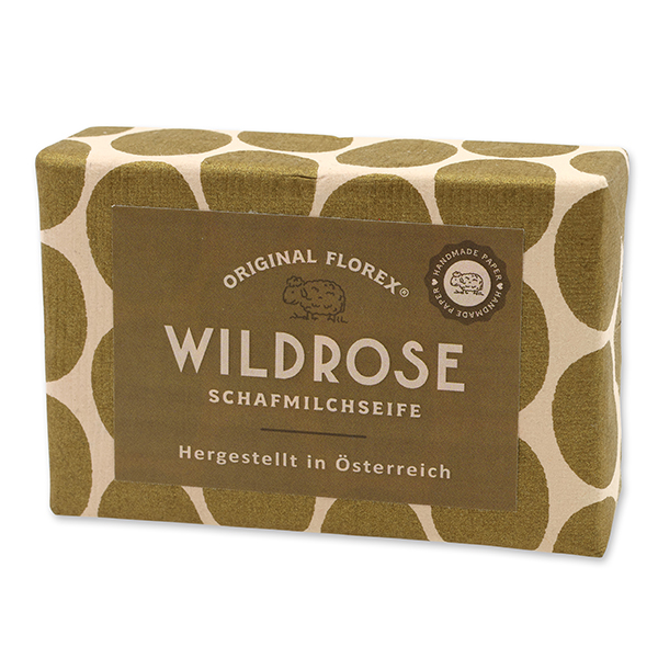 Sheep milk soap 150g, "Handmade Paper" Wild rose with petals 