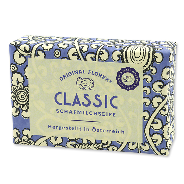Schafmilchseife eckig 150g, "Handmade Paper" Classic 