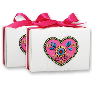 Sheep milk soap 150g in a box, decorated with a heart sticker, Classic/Lotus 