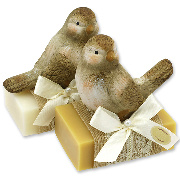 Sheep milk soap 150g decorated with a rabbit, Classic/swiss pine 