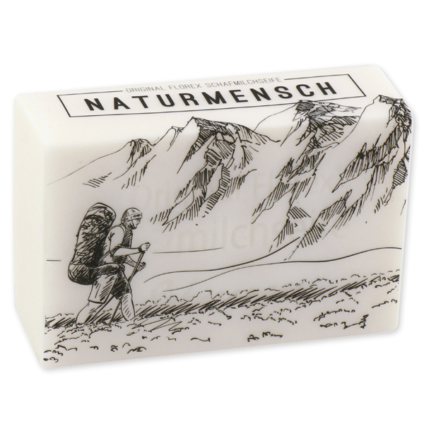 Schafmilchseife eckig 150g "Naturmensch", Schneerose 