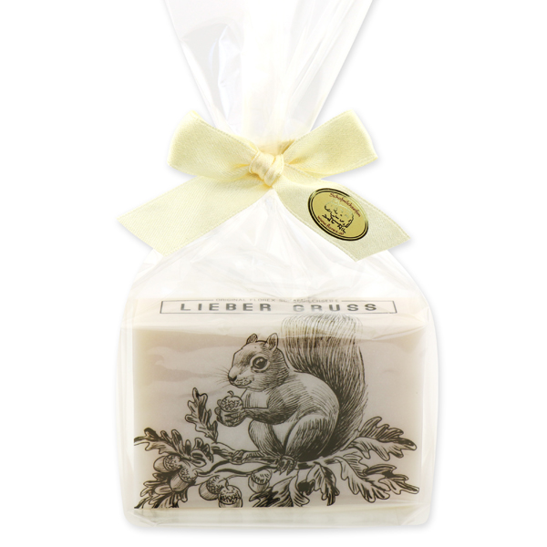 Sheep milk soap 150g "Lieber Gruss" in a cellophane, Almond oil 