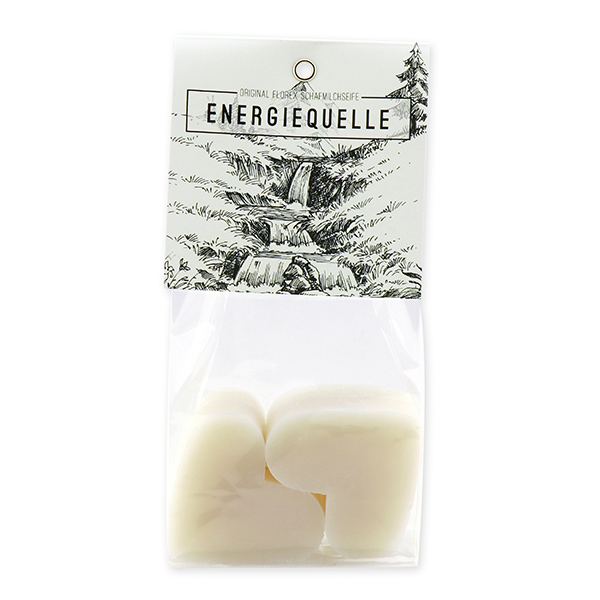 Schafmilchseife Herz mittel 4x23g in Cello "Energiequelle", Edelweiß 