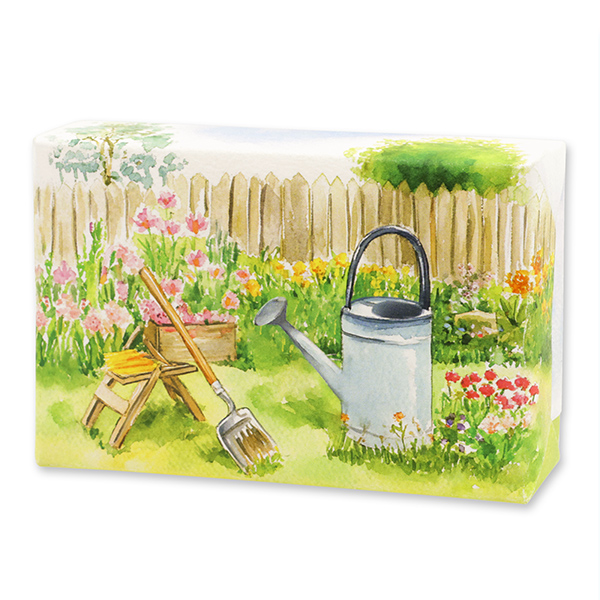 Schafmilchseife eckig 150g "Gartenzauber Motiv 6", Rose Diana 