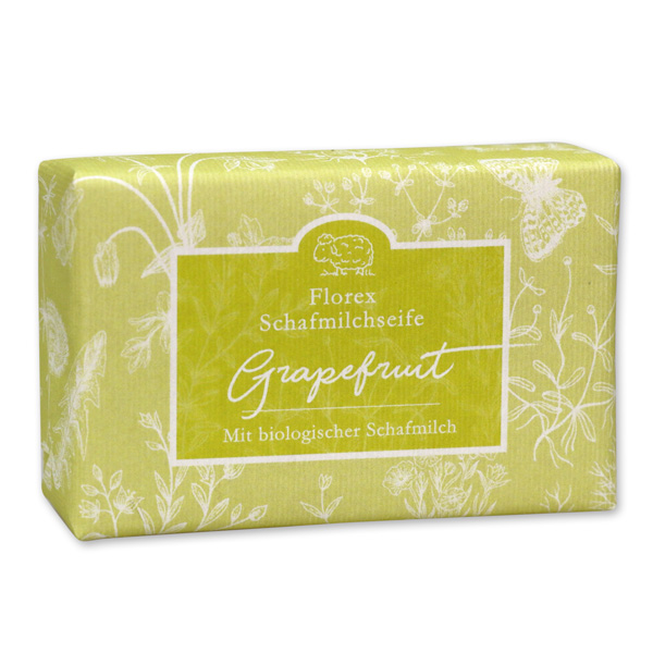 Sheepmilk soap 150g packed with florentine-sleeve, grapefruit 
