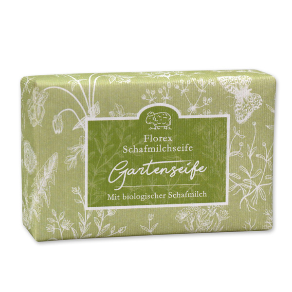 Sheepmilk soap 150g packed with florentine-sleeve, garden 