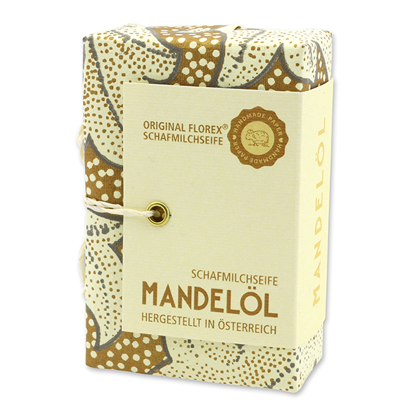 Schafmilchseife eckig 150g "Handmade Paper - Special Edition", Mandelöl 