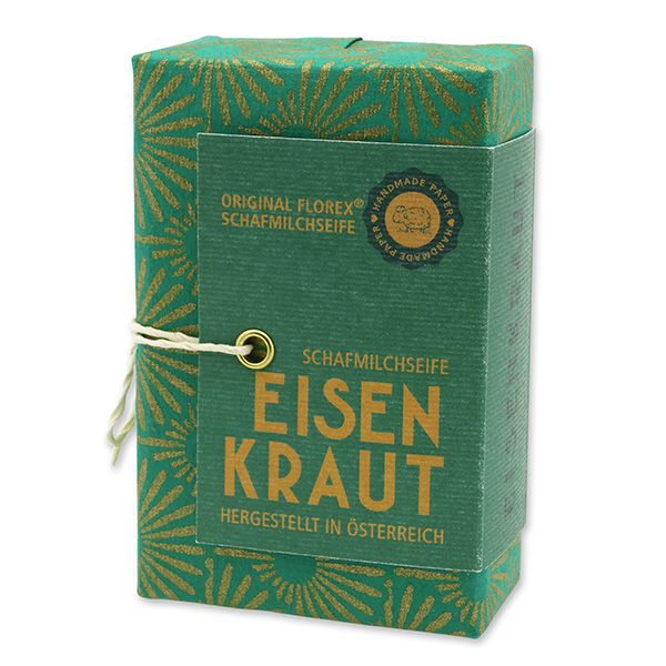 Schafmilchseife eckig 150g "Handmade Paper - Special Edition", Eisenkraut 
