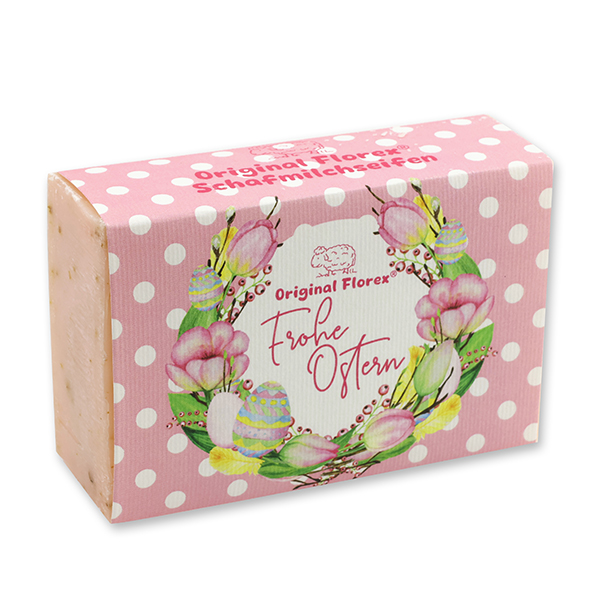 Sheep milk soap square 150g “Frohe Ostern”, Wild rose 