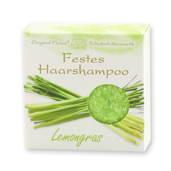 Festes Haarshampoo mit Schafmilch 58g in Papier-Schachtel, Lemongras 