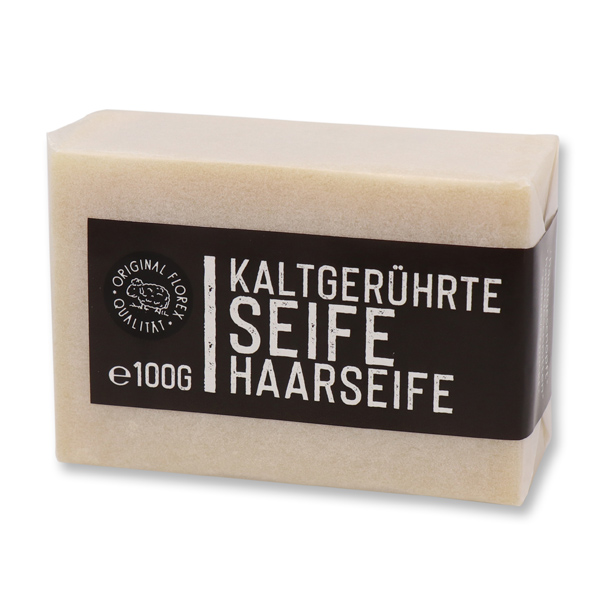 Cold-stirred soap 100g "Black Edition" white, Hairsoap 