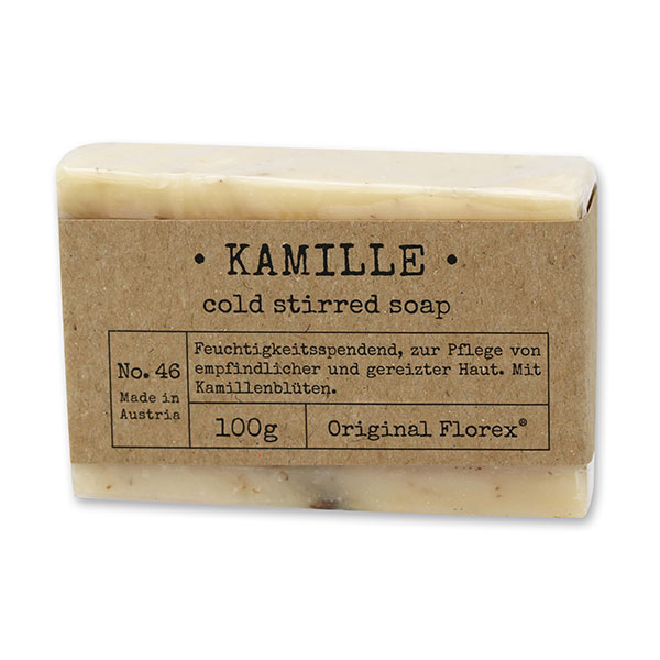 Cold-stirred soap 100g packed in cello "Pure Soaps", Chamomille 