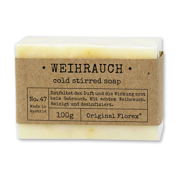 Cold-stirred soap 100g packed in cello "Pure Soaps", Incense 