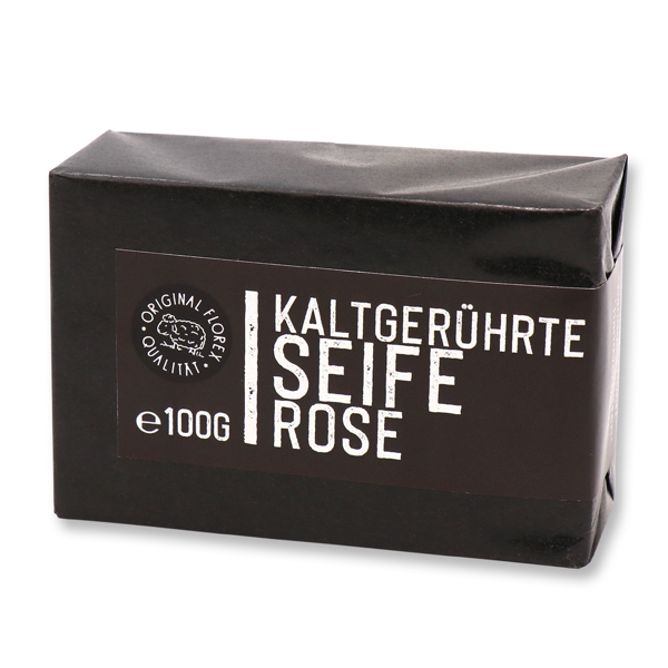 Cold-stirred soap 100g "Black Edition" black, Rose 