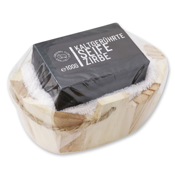 Cold-stirred soap 100g "Black Edition" Set, Swiss pine 