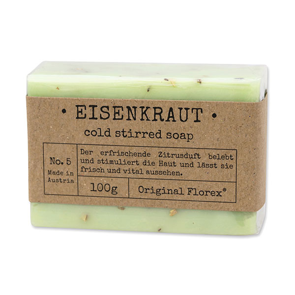 Kaltgerührte Seife 100g in Cello "Pure Soaps", Eisenkraut 