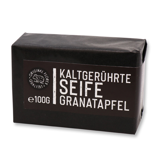 Cold-stirred soap 100g "Black Edition" black, Pomegranate 