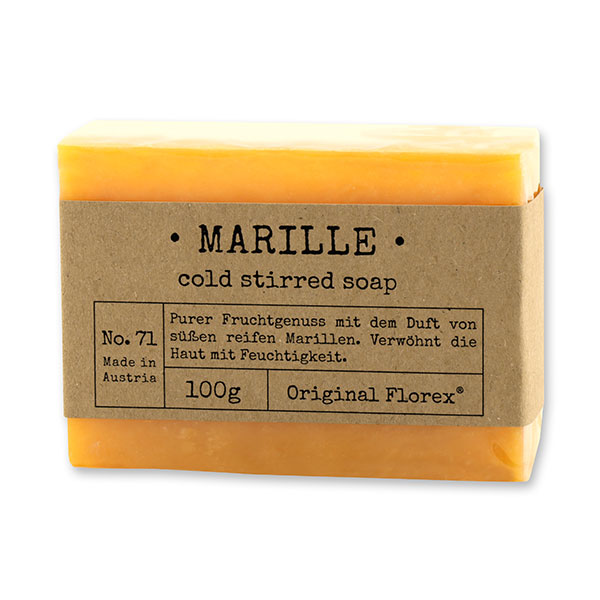 Kaltgerührte Seife 100g in Cello "Pure Soaps", Marille 